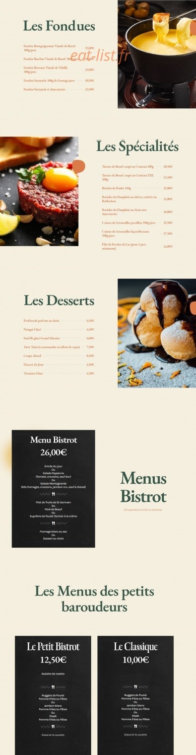 Le Bistrot Gourmand — carte page 4
