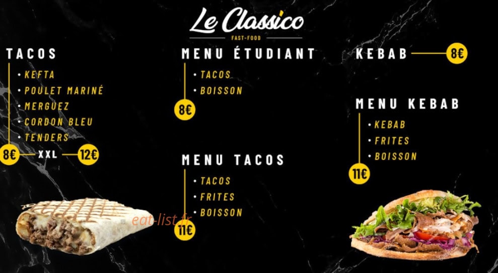 Le Classico — carte page 1