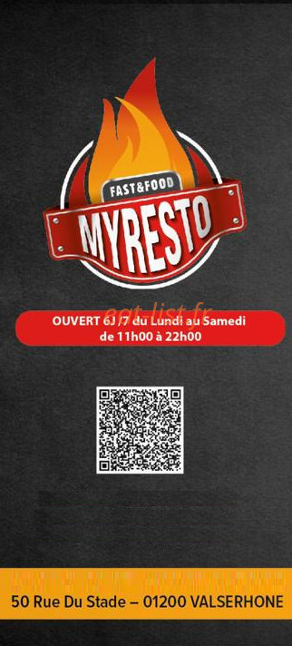 Myresto — carte page 1