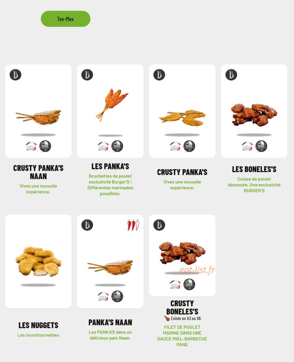 Burger's — carte page 4