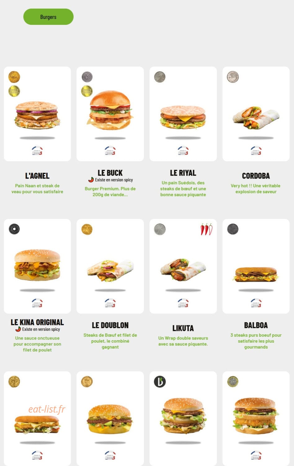 Burger's — carte page 2