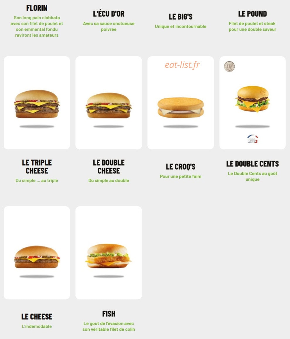 Burger's — carte page 3