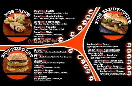 Burger Time — carte page 1