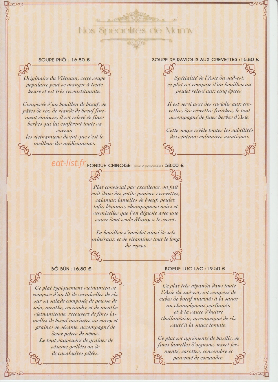 Chez Mamy — carte page 8