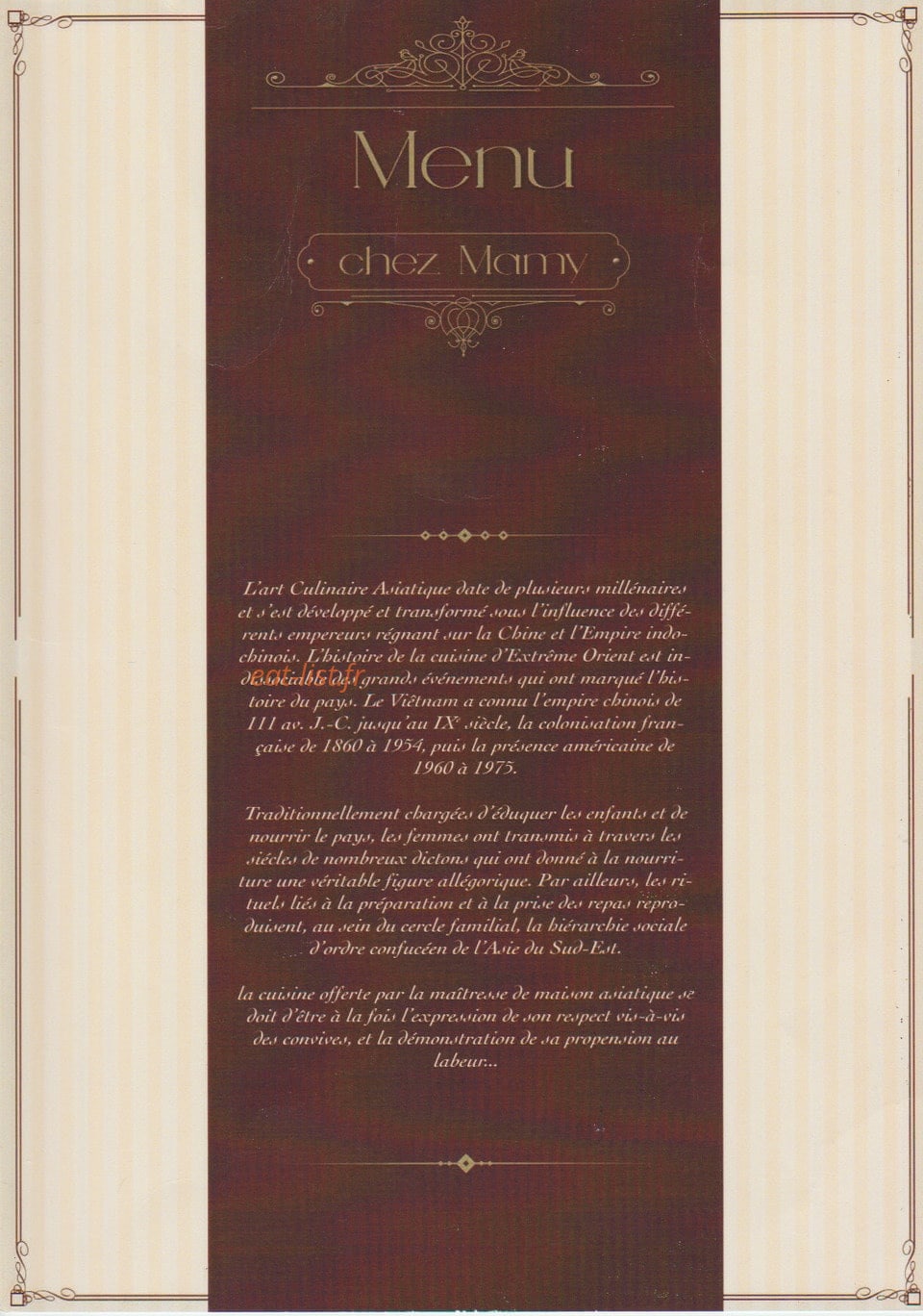 Chez Mamy — carte page 1