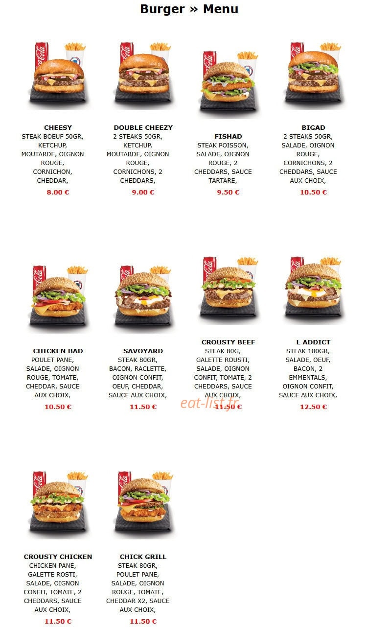Food Addict — carte page 7