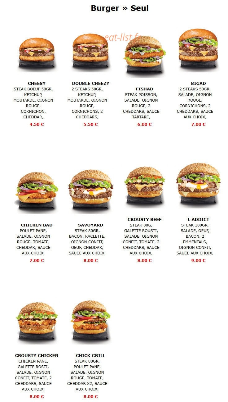 Food Addict — carte page 6