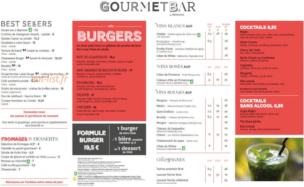 Gourmet Bar By Novotel à Ferney Voltaire Menu Et Photos