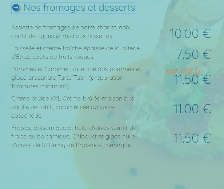 L'amuse Bouches — carte page 4