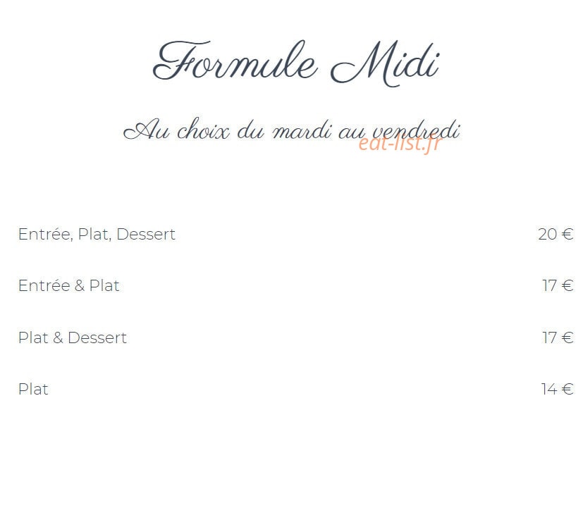 Ô Bistrot Vigniodé — carte page 1