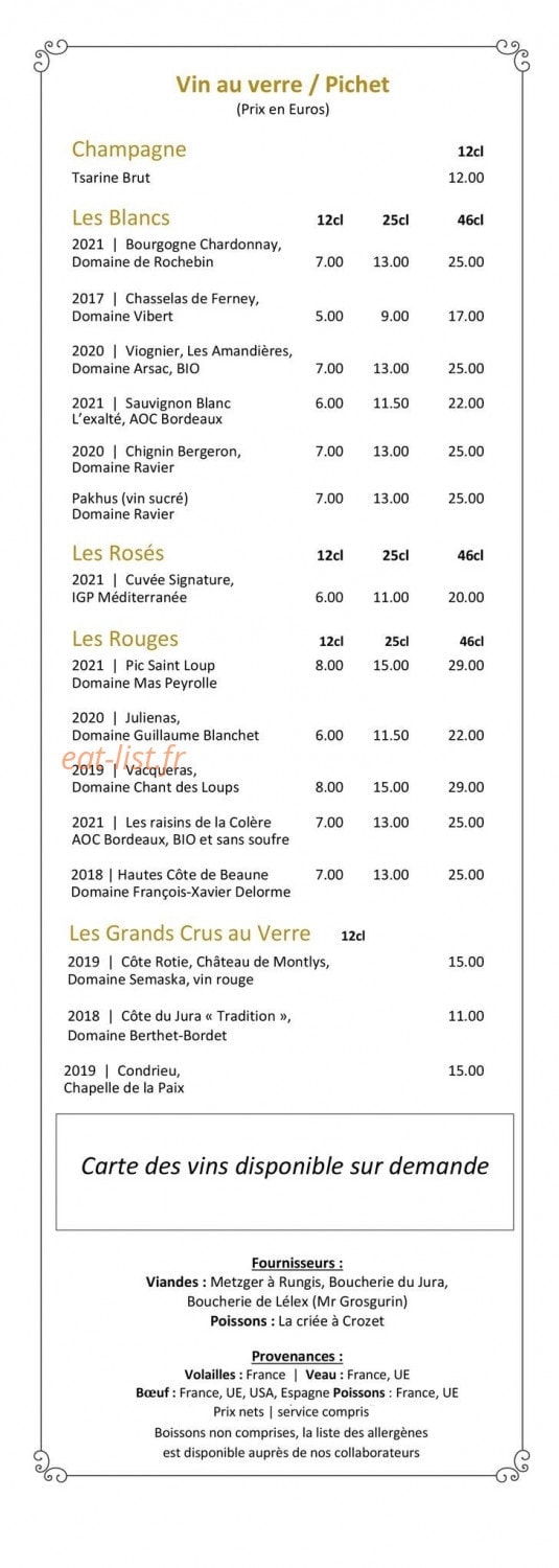 Relais de la Croix Blanche — carte page 4