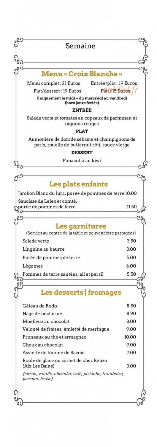 Relais de la Croix Blanche — carte page 3