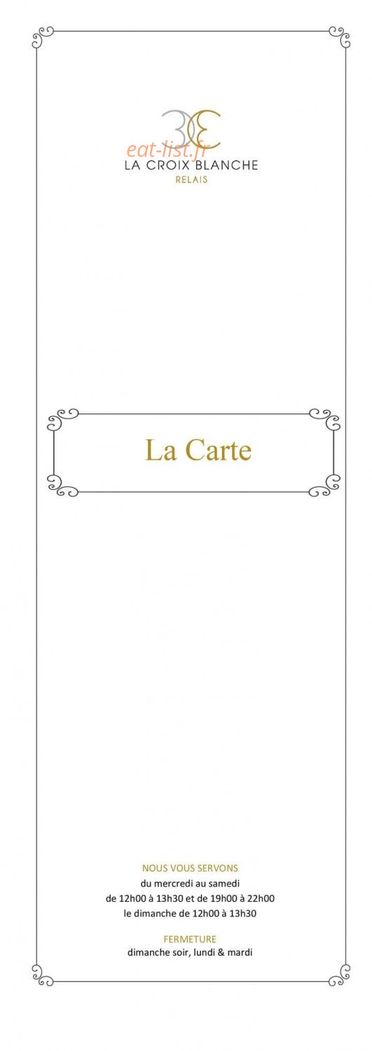 Relais de la Croix Blanche — carte page 1