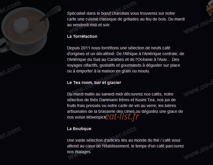 Restaurant de la Truite — carte page 1