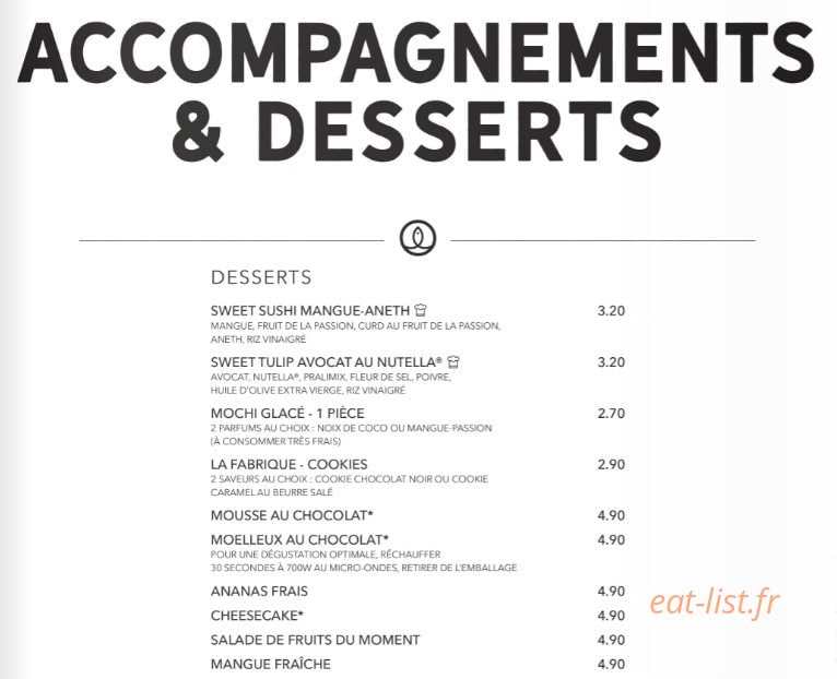 Sushi Shop — carte page 36