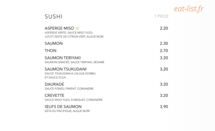 Sushi Shop — carte page 19