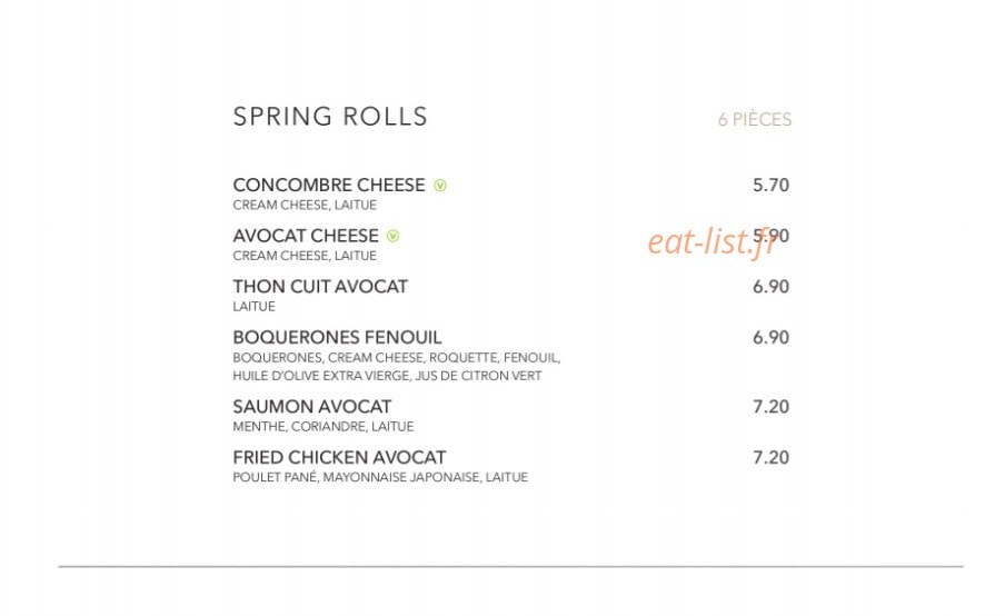 Sushi Shop — carte page 23