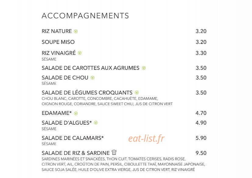 Sushi Shop — carte page 35