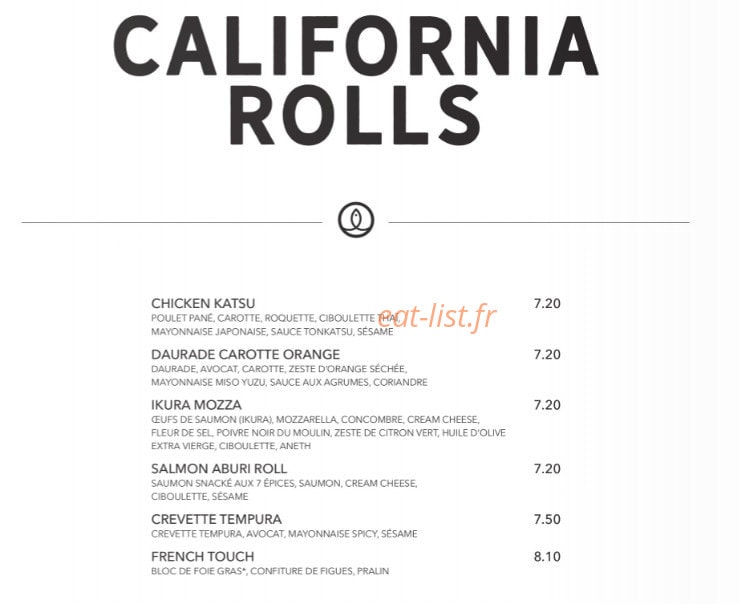 Sushi Shop — carte page 22