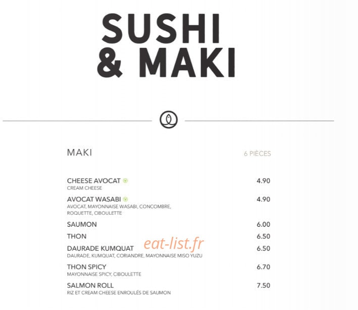 Sushi Shop — carte page 20