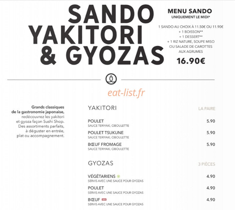 Sushi Shop — carte page 16