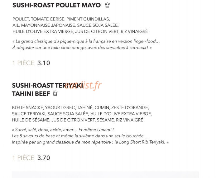 Sushi Shop — carte page 6