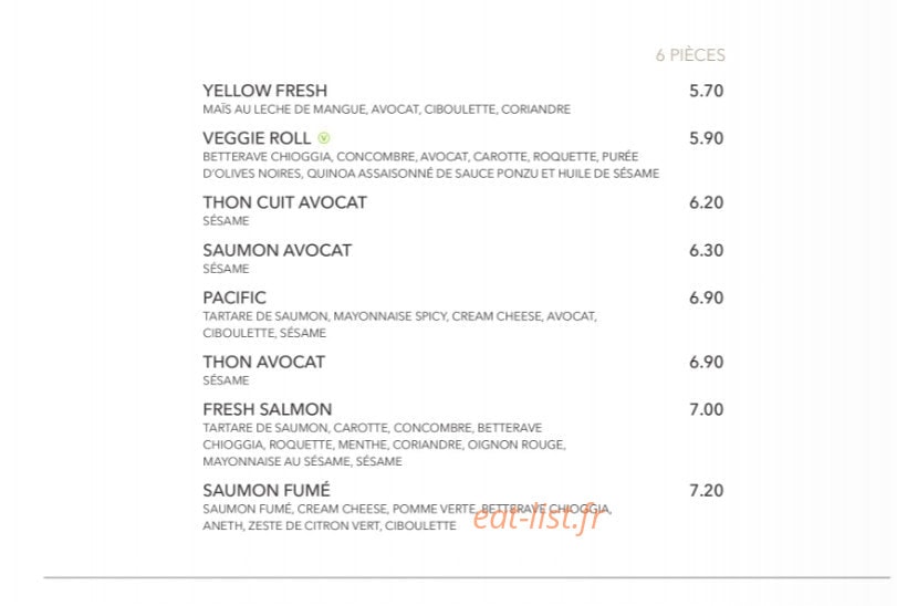 Sushi Shop — carte page 21