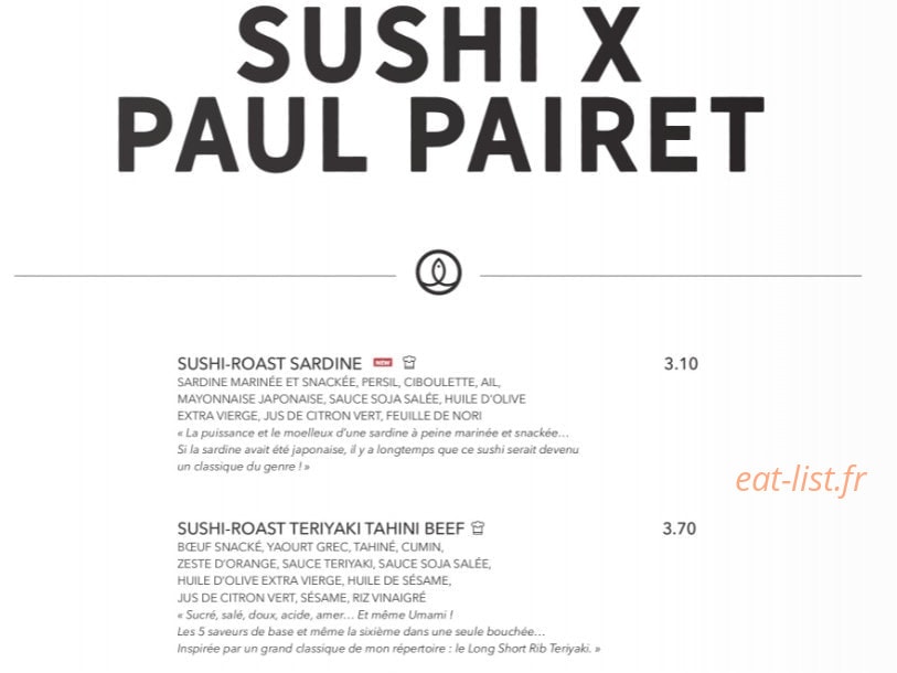 Sushi Shop — carte page 18