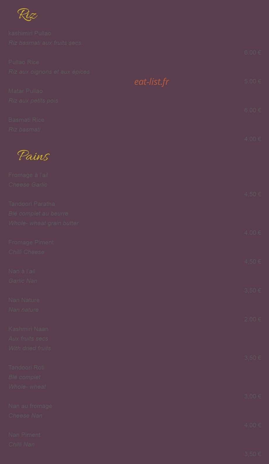 Junoon Curry & Grill — carte page 6