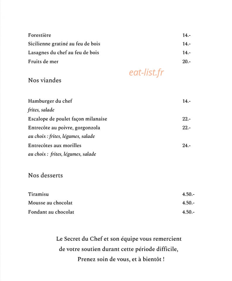 Le Secret Du Chef — carte page 2