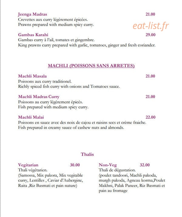 À Royal Spice — carte page 6