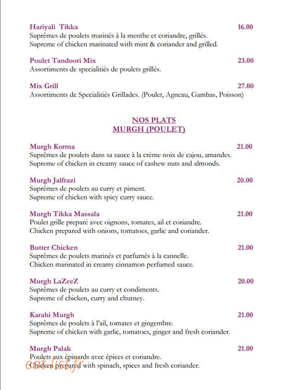 À Royal Spice — carte page 3