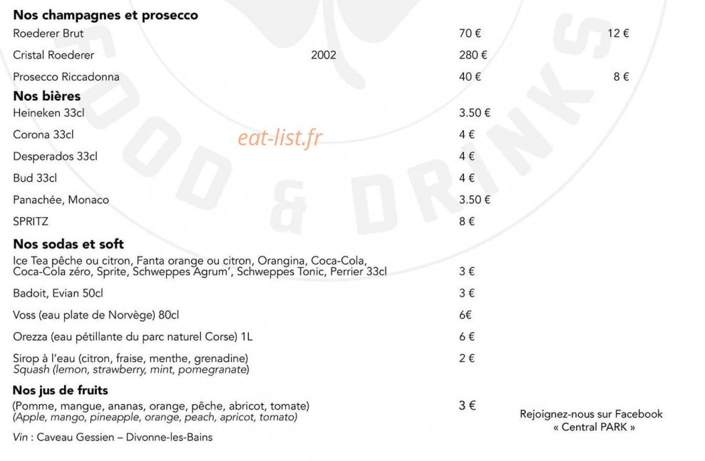 Central PARK — carte page 3