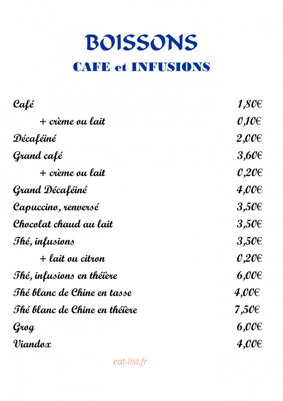 Crêperie des arts — carte page 13