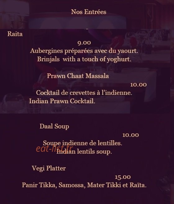 Karishma — carte page 2