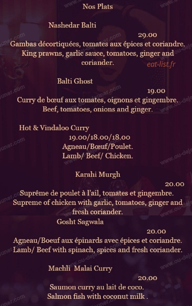 Karishma — carte page 3