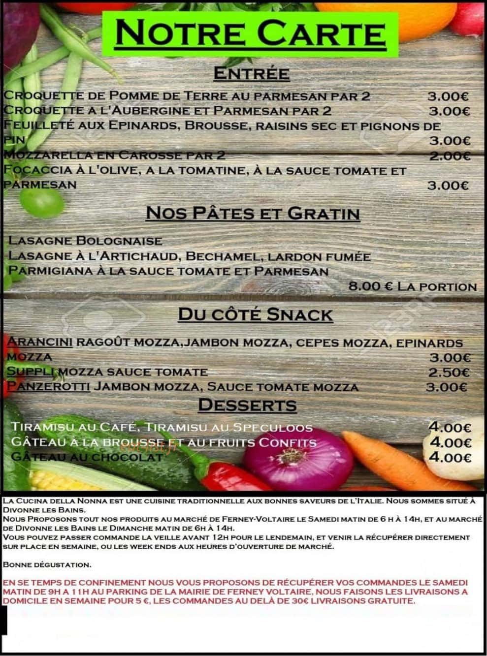 La Cucina della Nonna — carte page 1