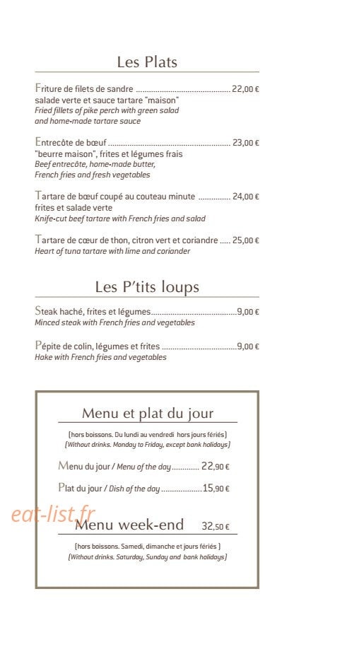 Le Pavillon — carte page 5