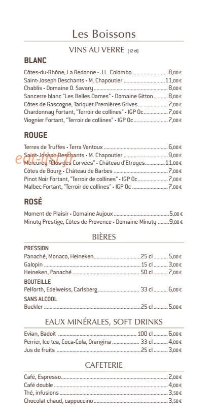Le Pavillon — carte page 7