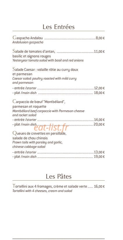 Le Pavillon — carte page 4