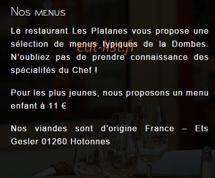 Restaurant les Platanes — carte page 5
