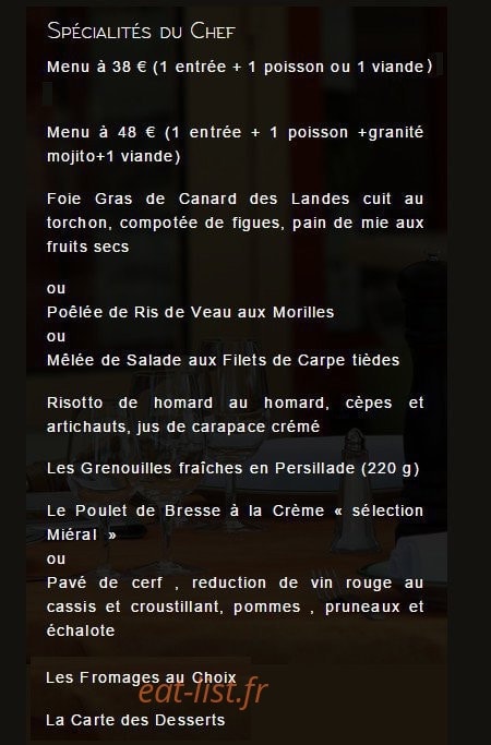 Restaurant les Platanes — carte page 4