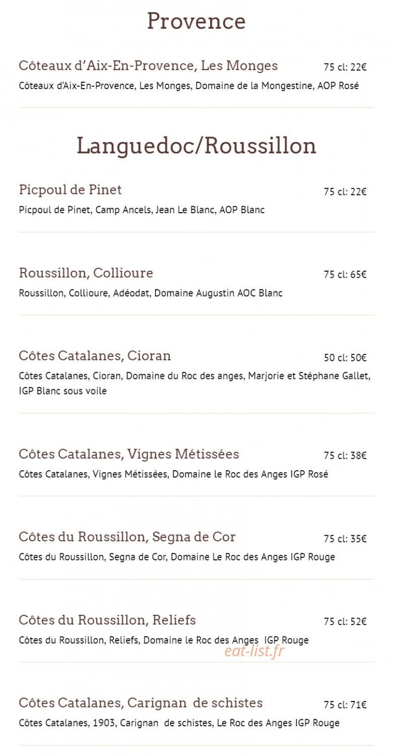 L'Auberge Lentaise — carte page 10