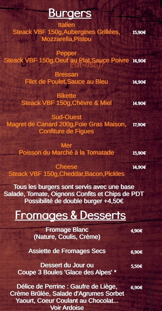 Auberge du Suran — carte page 3