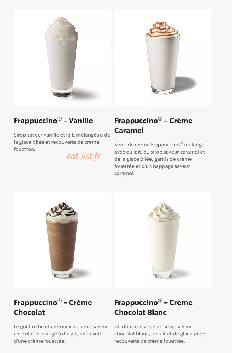 Starbucks Coffee — carte page 25