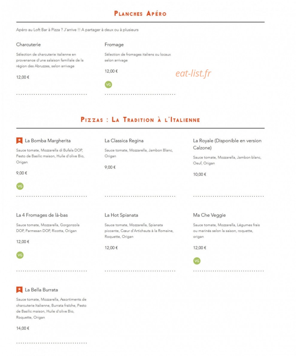 Le Loft — carte page 1