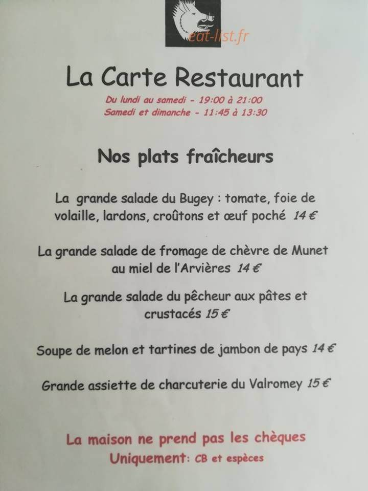 Restaurant Saint-Hubert — carte page 1