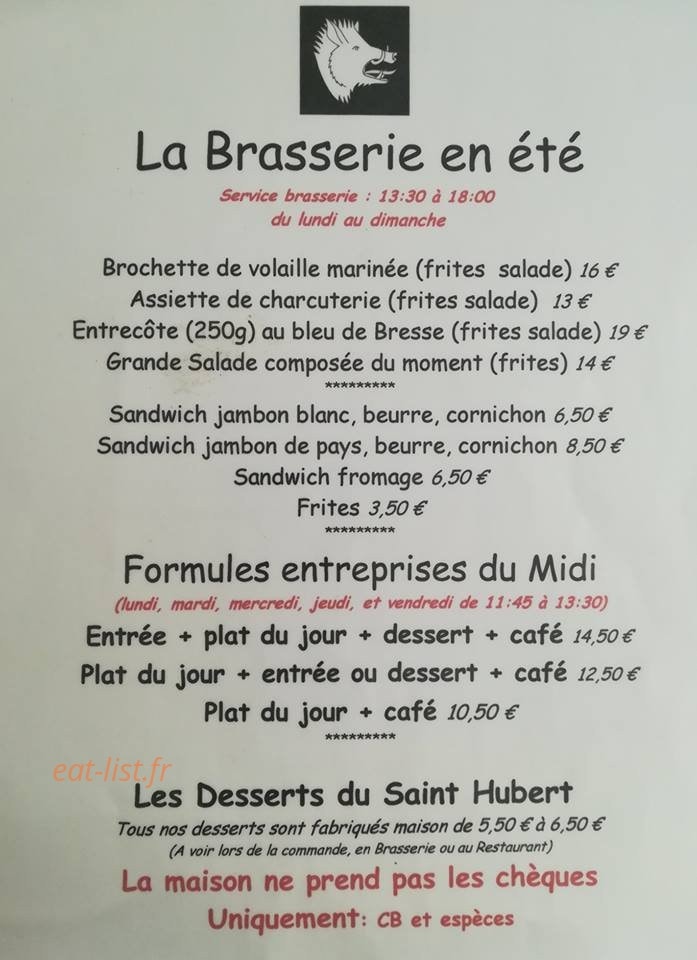 Restaurant Saint-Hubert — carte page 3