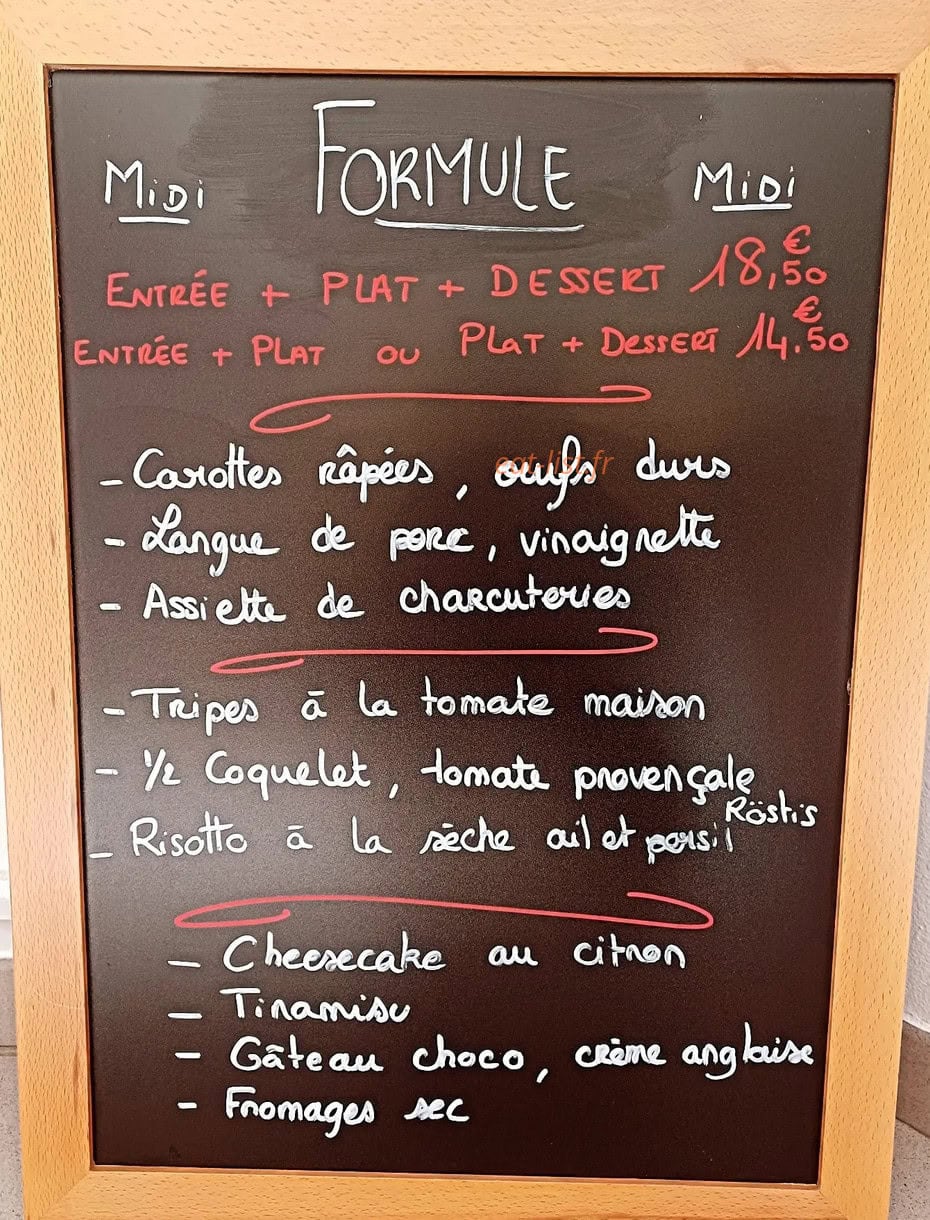 L'Auberge de Ruffieu — carte page 1