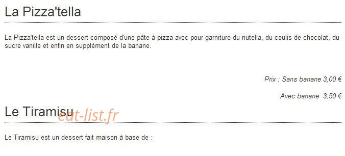 Atlas Pizza — carte page 3